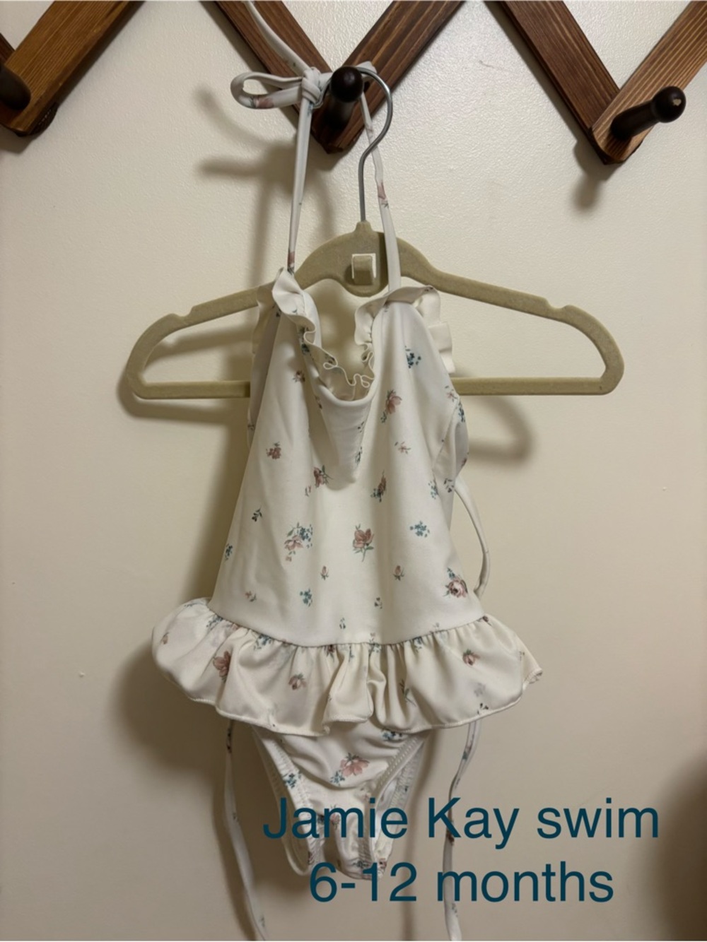 Jamie Kay Cream Floral Ruffle One-Piece Swimsuit